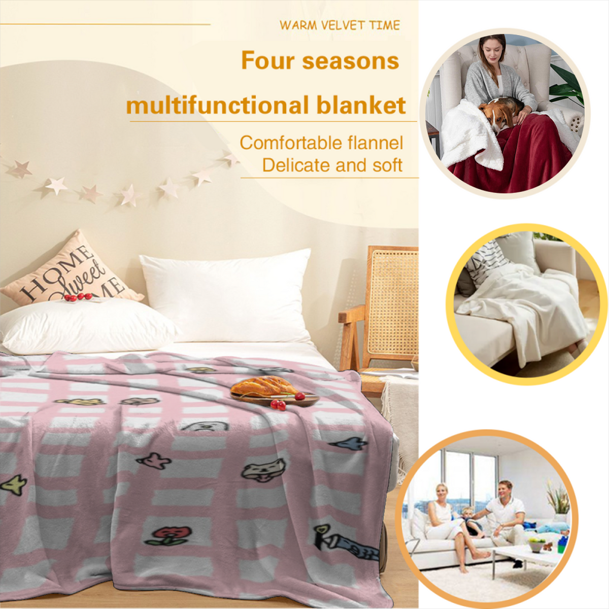 Orchard & Ripple Playful Graphic All-Season Flannel Blanket