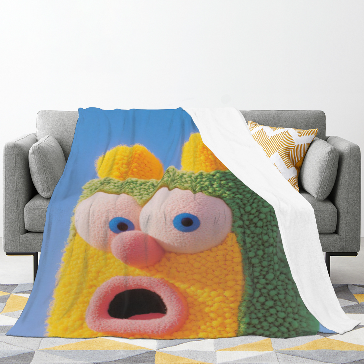 Colorful Graphic Art Throw Blanket ¨C Contemporary Decorative Cozy Blanket