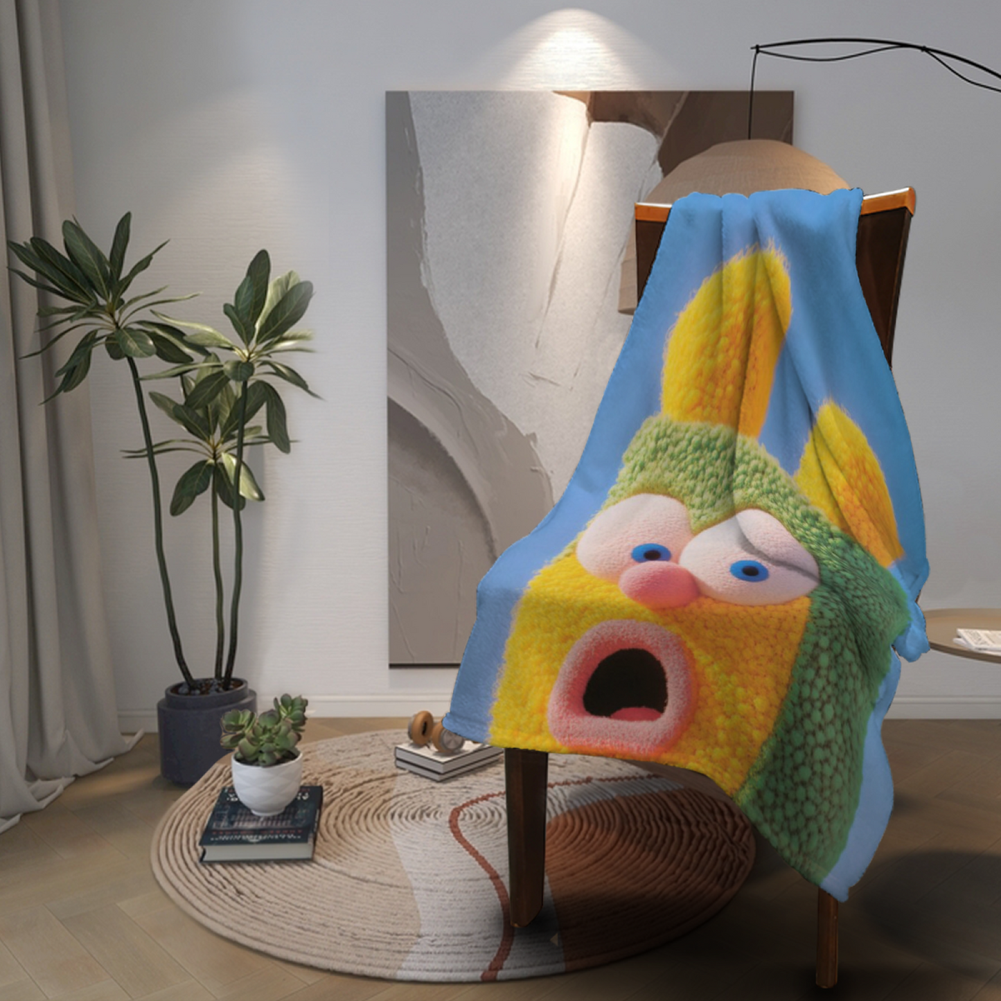 Colorful Graphic Art Throw Blanket ¨C Contemporary Decorative Cozy Blanket