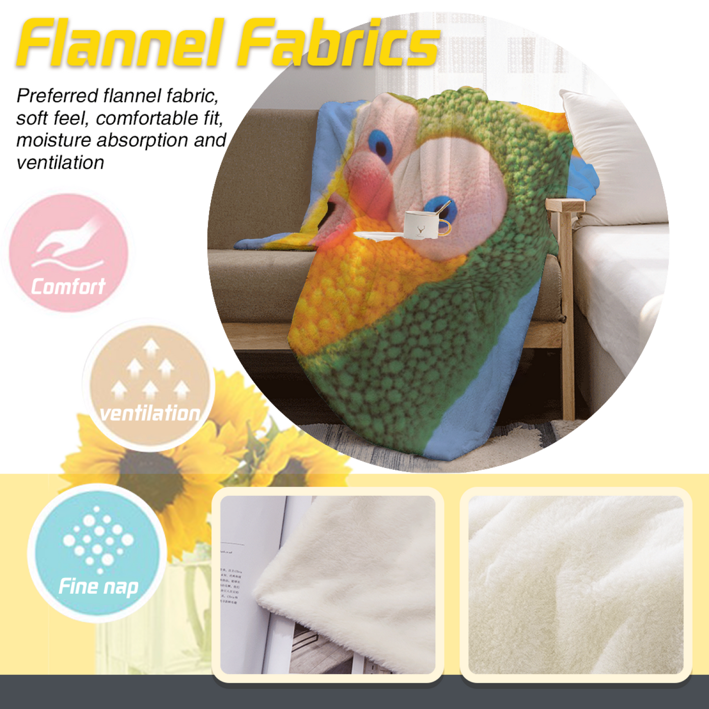 Colorful Graphic Art Throw Blanket ¨C Contemporary Decorative Cozy Blanket