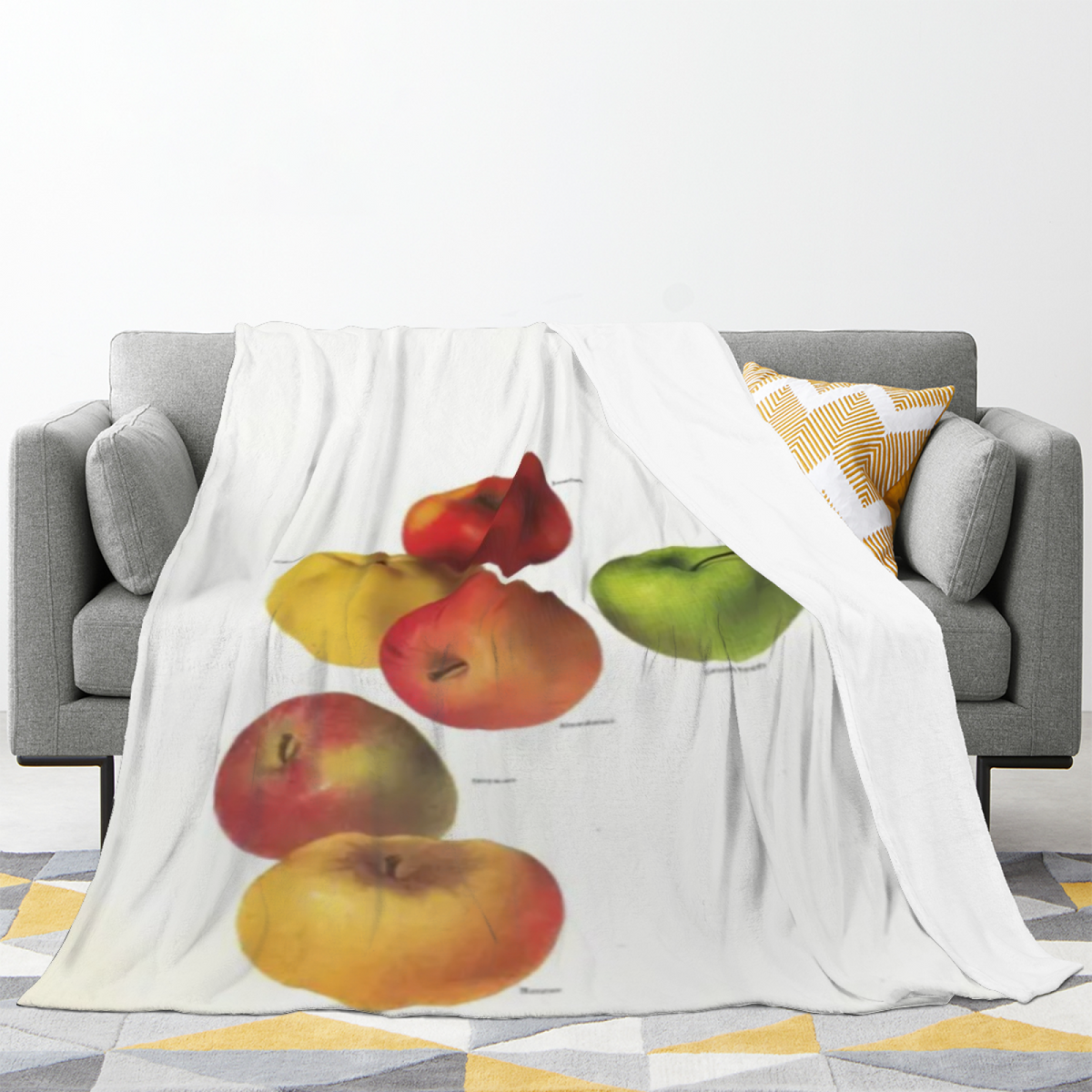 Flannel Throw Blanket with Marigold Spectrum Cozy Cottage Artwork