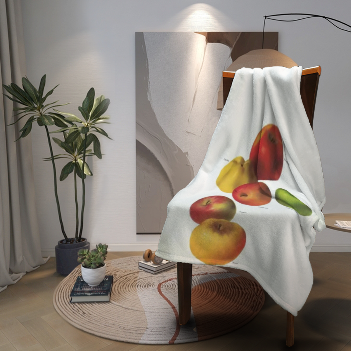 Flannel Throw Blanket with Marigold Spectrum Cozy Cottage Artwork