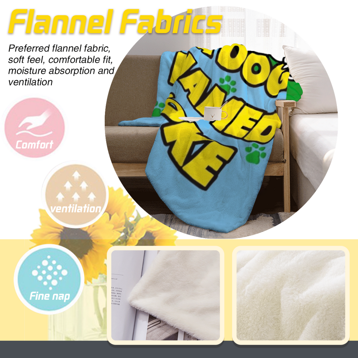 Earthy Neutral Misty Sprout Soft Flannel Blanket ¨C Contemporary Pattern