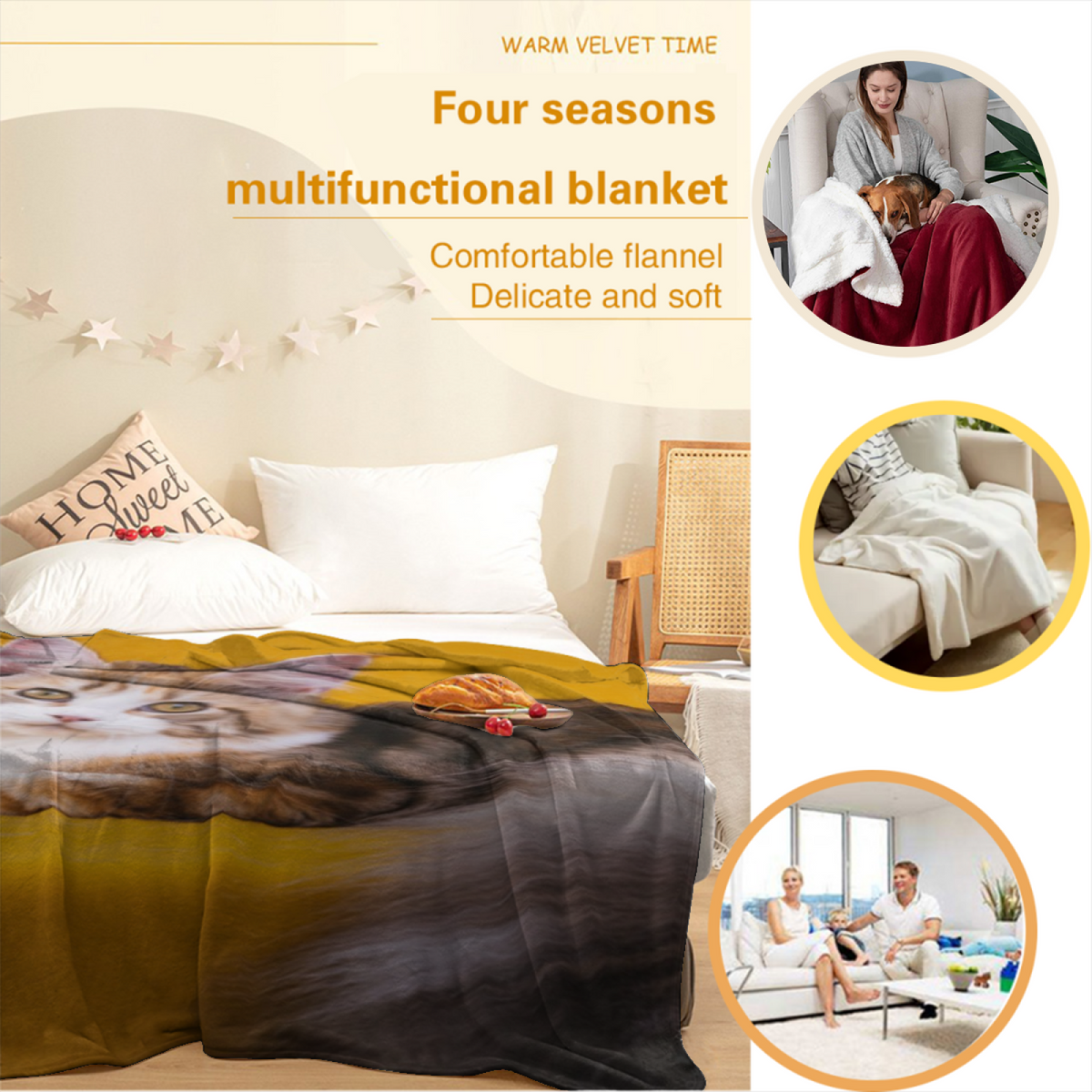 Electric Solstice Soft Flannel Blanket in Rich Multicolor