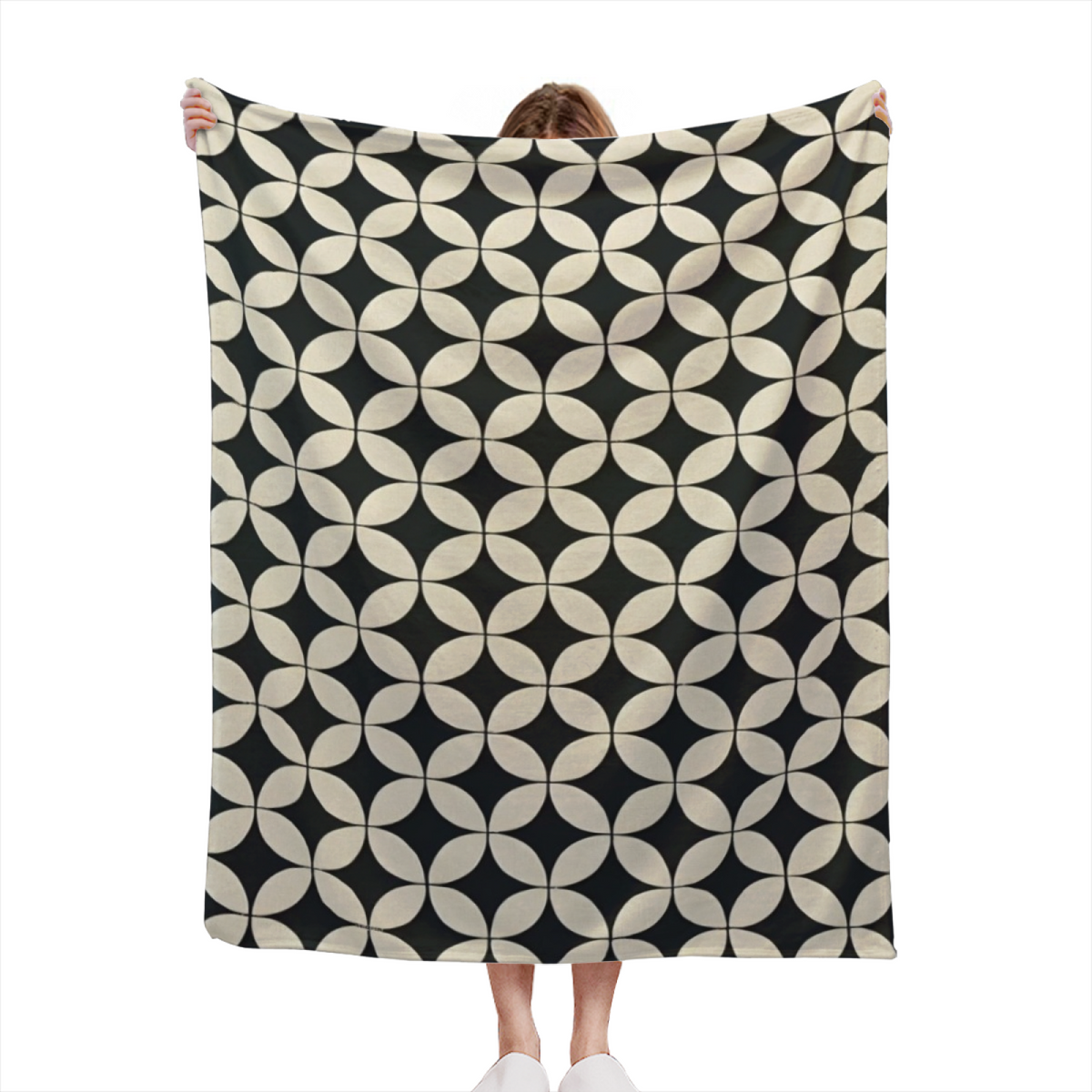 Enchanted Sonnet Expressive Print Cozy Flannel Bed Blanket in Soft Neutral