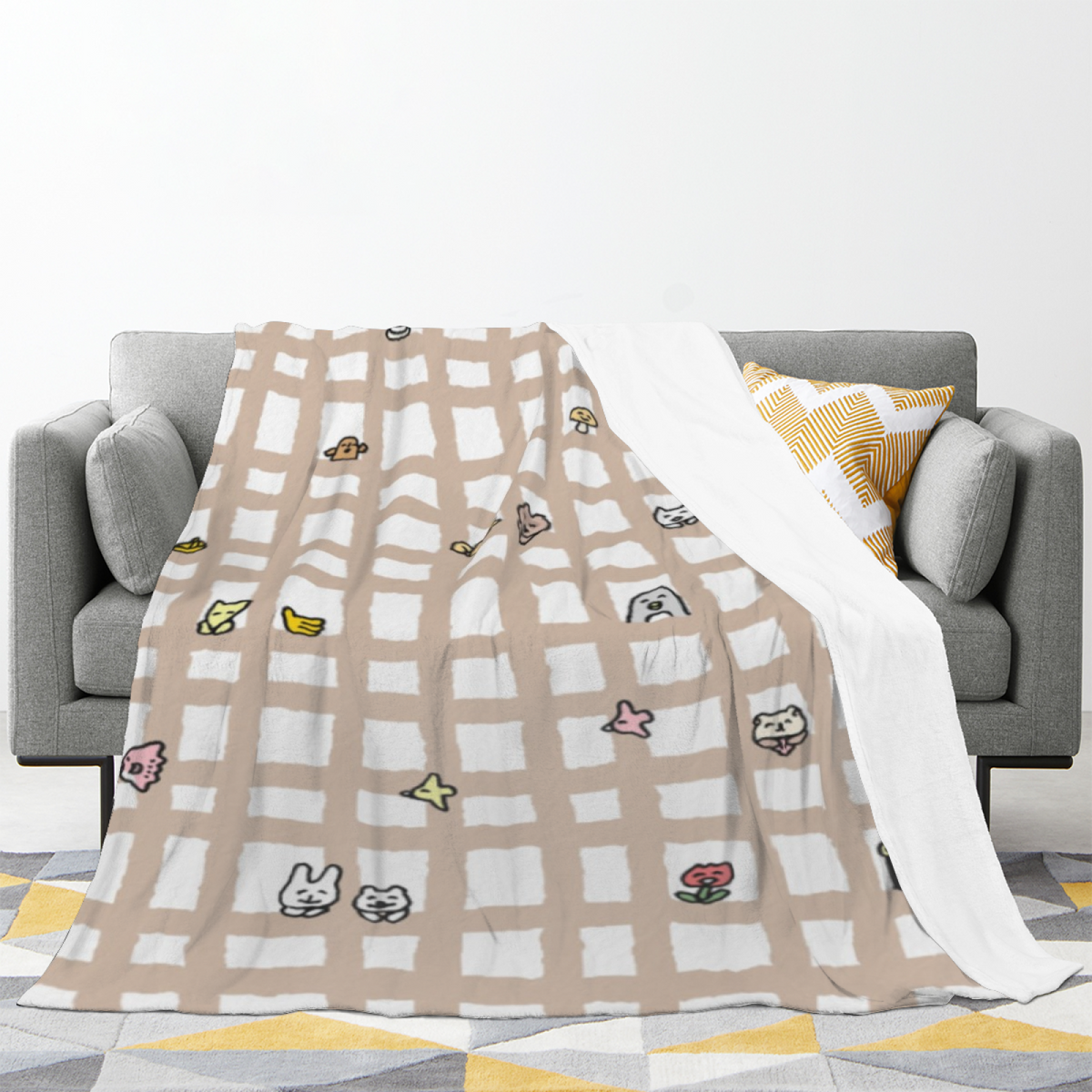 Creamy Ivory Opaline Galaxy Lightweight Flannel Throw ¨C Contemporary Pattern
