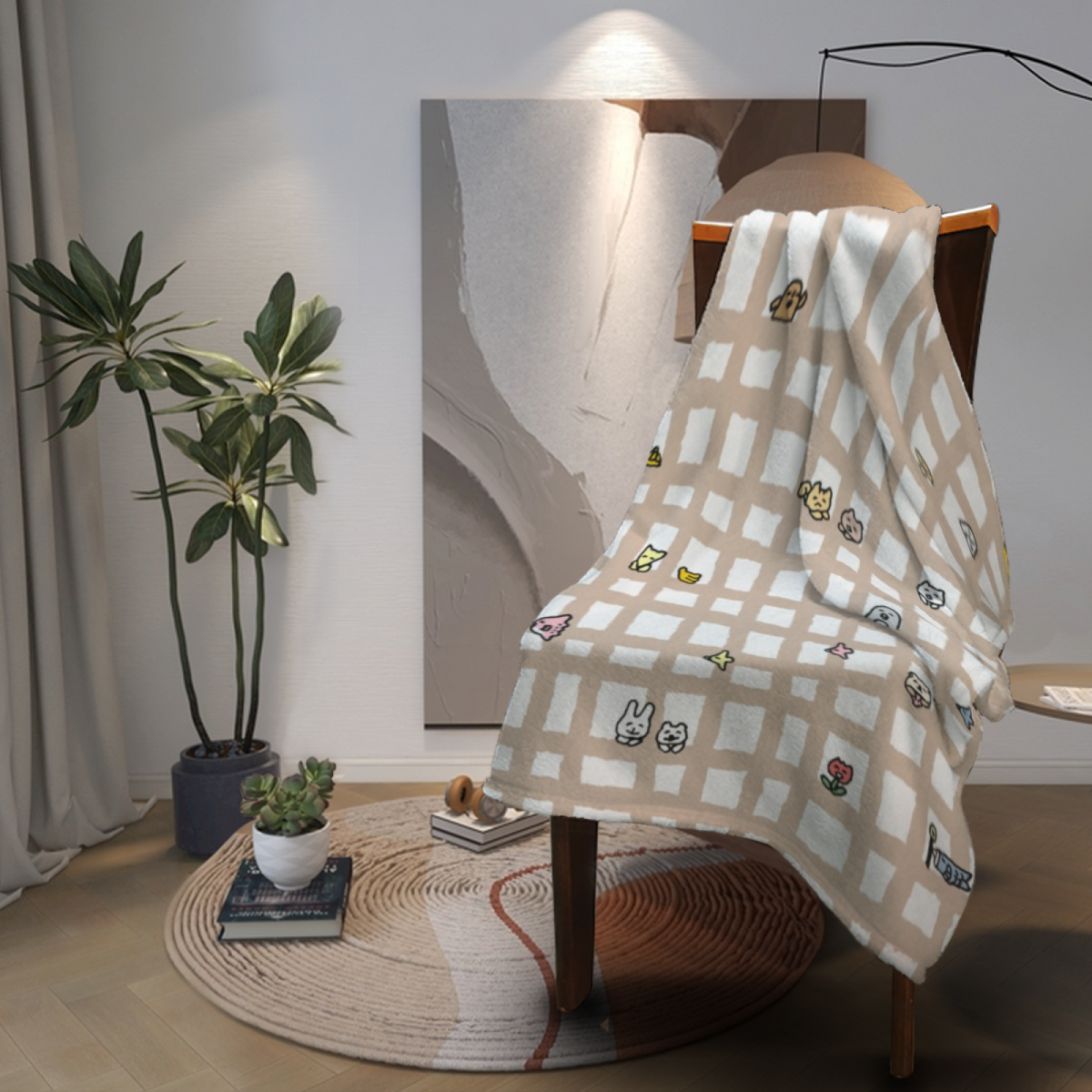 Creamy Ivory Opaline Galaxy Lightweight Flannel Throw ¨C Contemporary Pattern