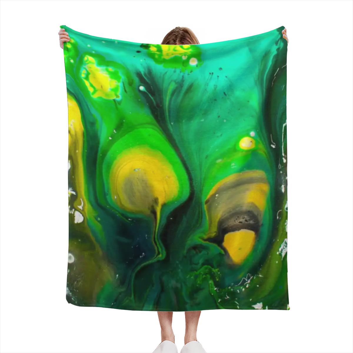 Earthy Neutral Dewdrop Nectar Soft Flannel Blanket ¨C Contemporary Pattern