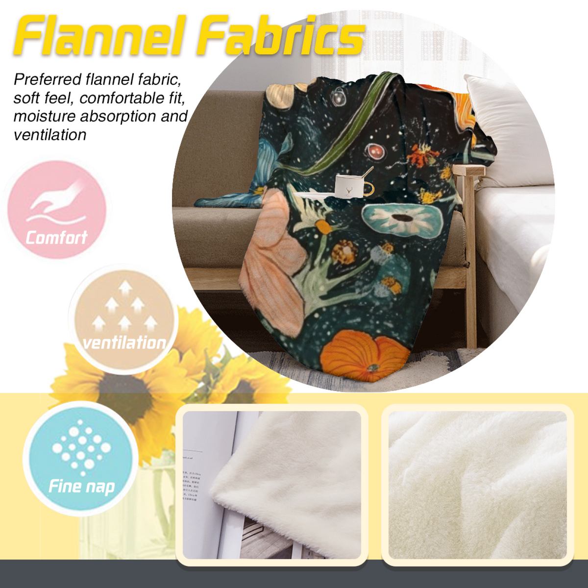Terracotta Muse Soft Neutral Statement Cozy Flannel Bed Blanket