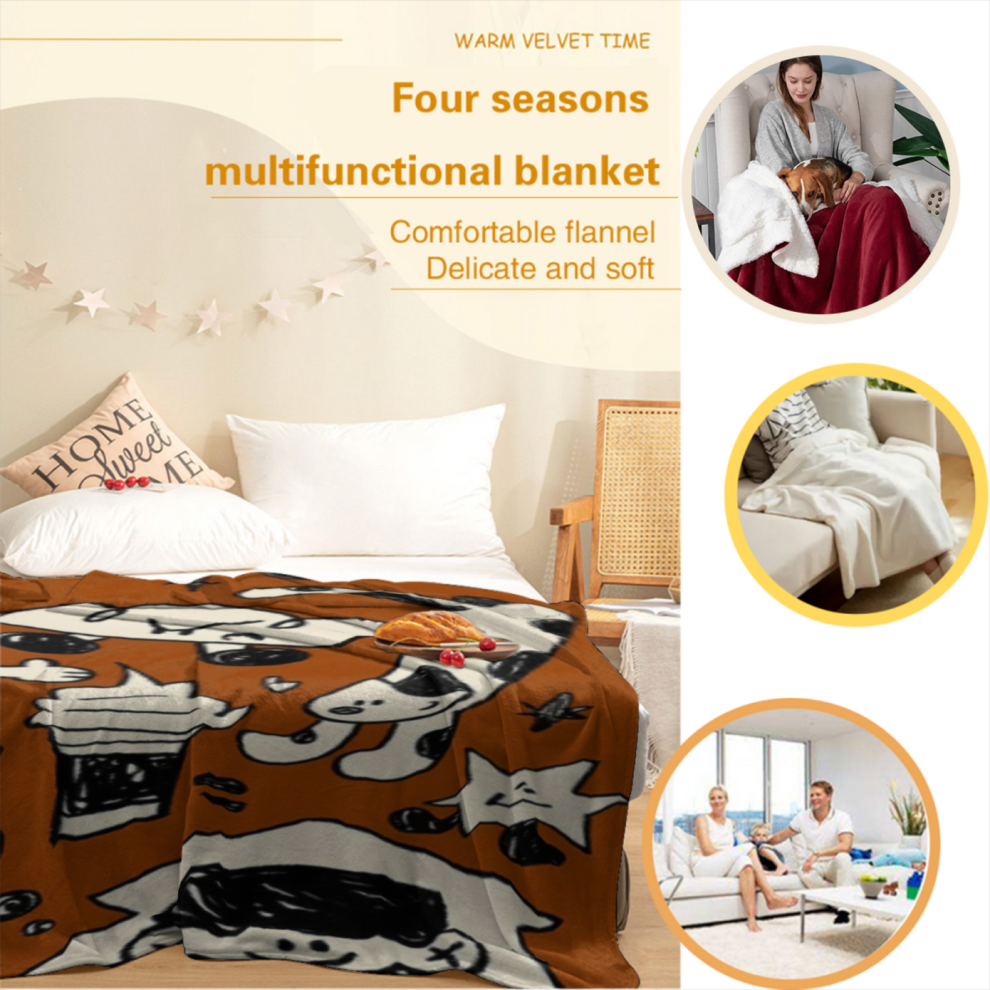 Colorful Contemporary Pattern Throw Blanket ¨C Stylish Modern Cozy Blanket
