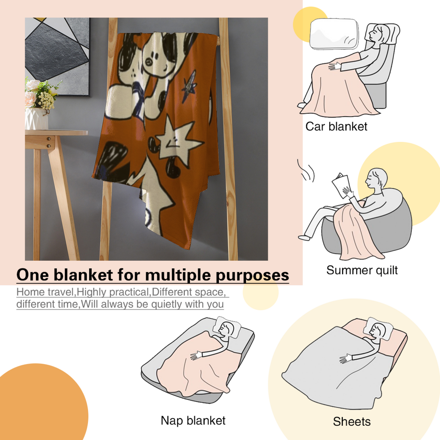 Colorful Contemporary Pattern Throw Blanket ¨C Stylish Modern Cozy Blanket