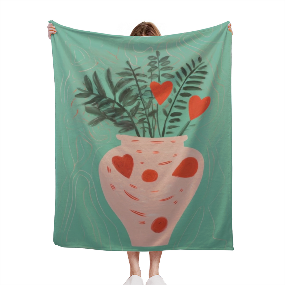 Flannel Throw Blanket with Oceanic Nectar Cozy Cottage Artwork