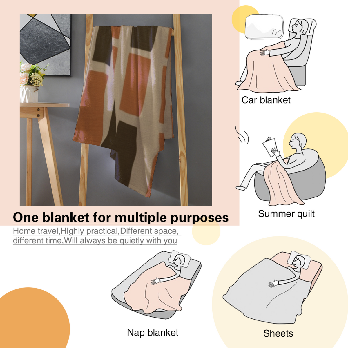 Soft Minimalist All-Season Flannel Blanket ¨C Lagoon Cove Collection