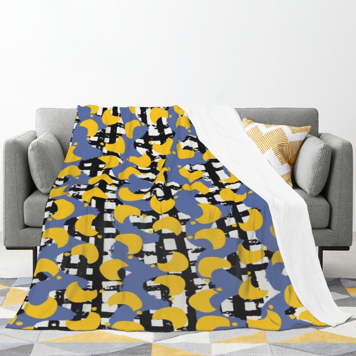 Rich Multicolor Whimsical Decor All-Season Flannel Blanket ¨C Copper Ripple Edition