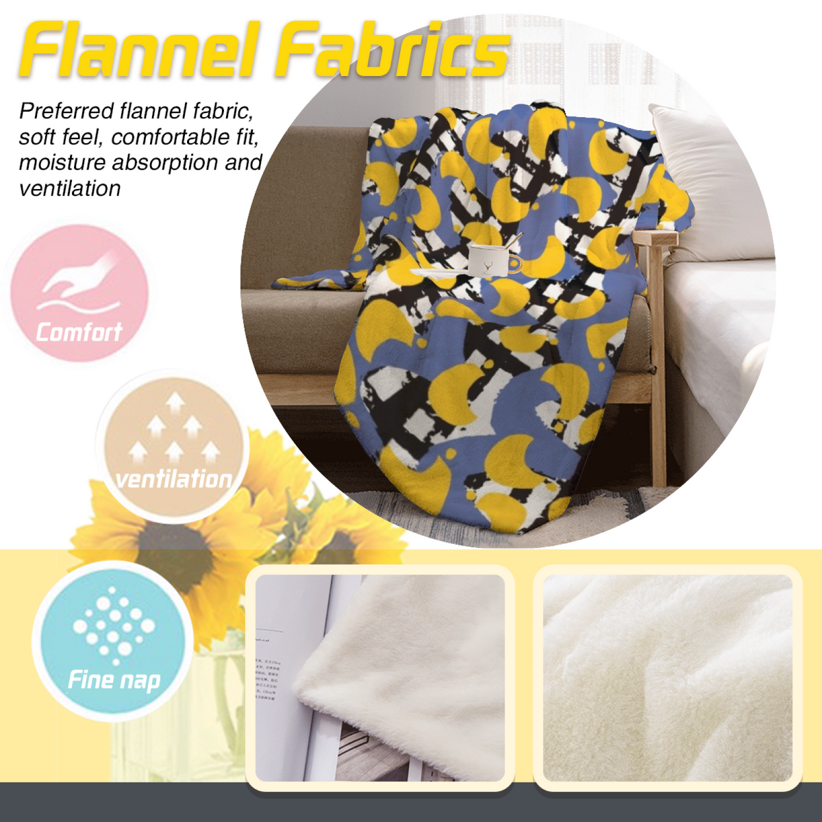 Rich Multicolor Whimsical Decor All-Season Flannel Blanket ¨C Copper Ripple Edition