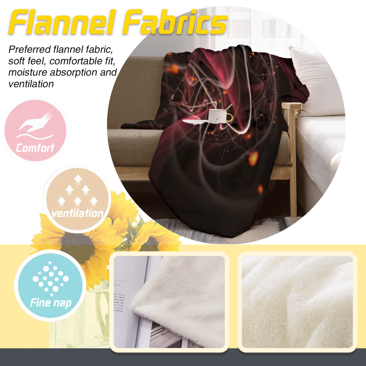 Radiant Tapestry Home Accent Lightweight Flannel Throw ¨C Warm Coral