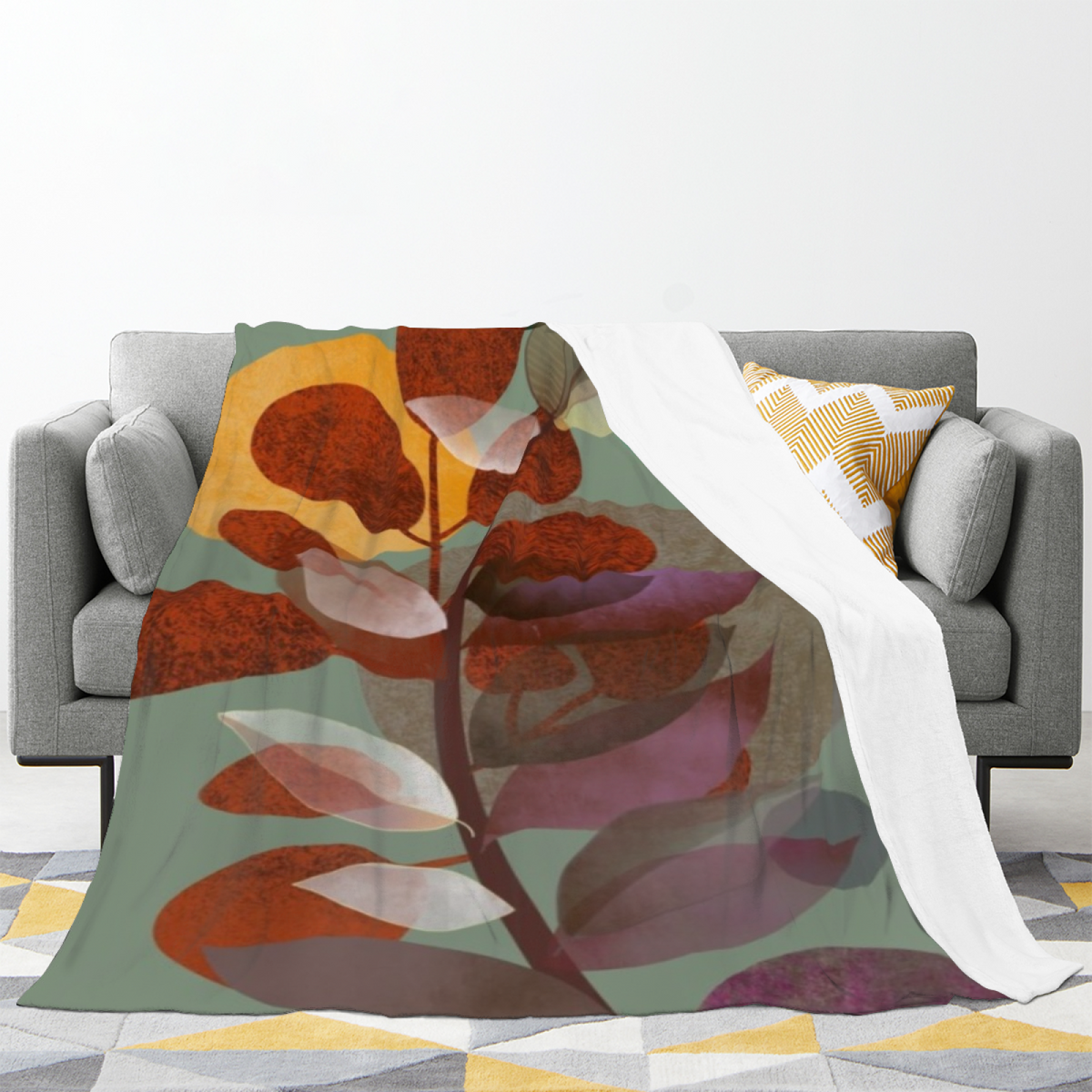 Soft Minimalist Plush Flannel Throw ¨C Riverstone Wander Collection