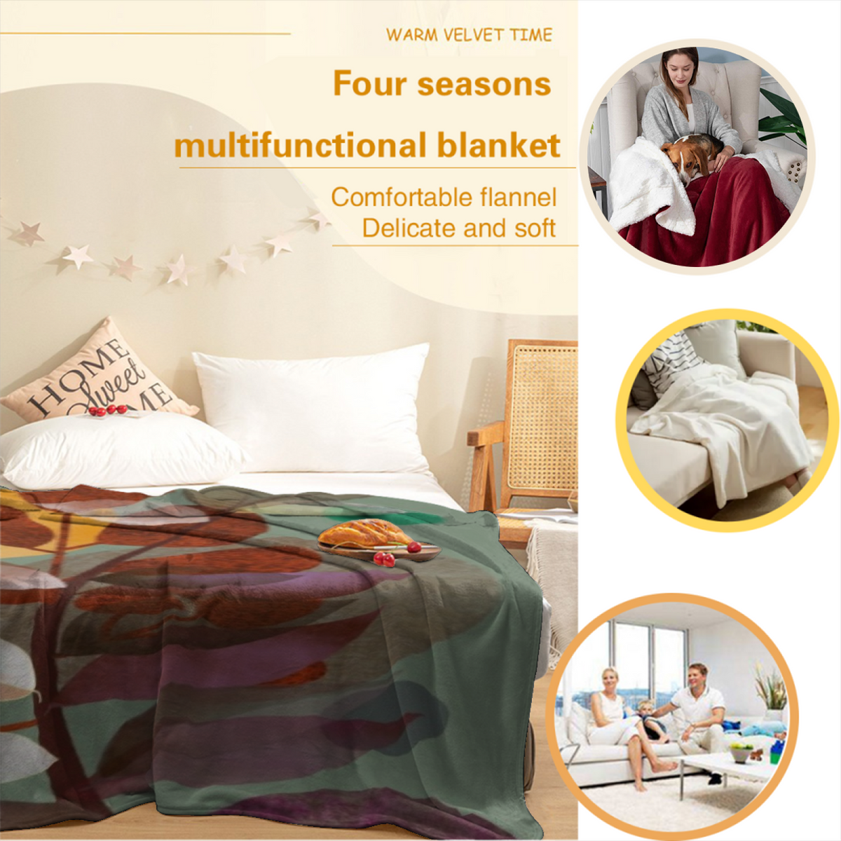 Soft Minimalist Plush Flannel Throw ¨C Riverstone Wander Collection
