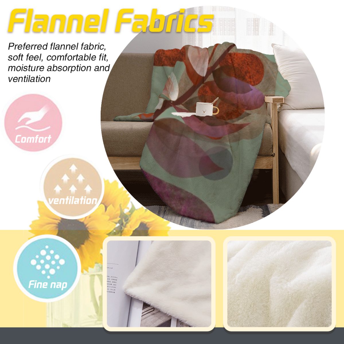 Soft Minimalist Plush Flannel Throw ¨C Riverstone Wander Collection