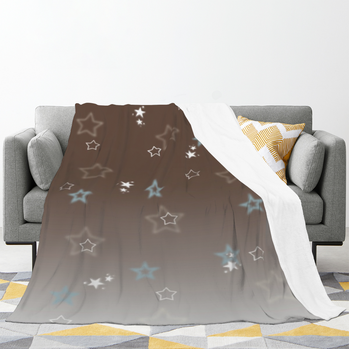 Breezy Valley Soft Neutral Modern Art Decorative Flannel Blanket