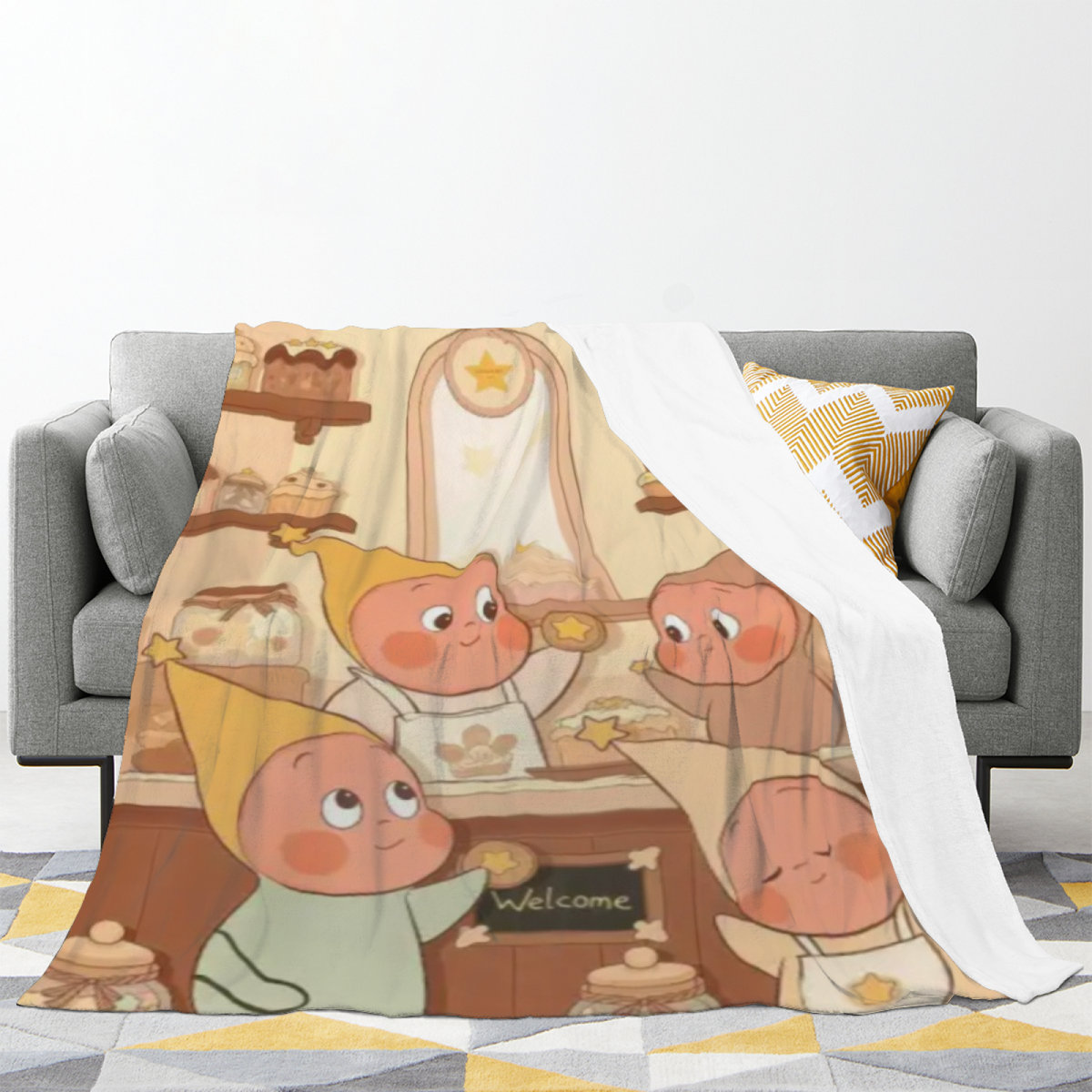 Lagoon Wonder Muted Sage Art Flannel Throw Blanket