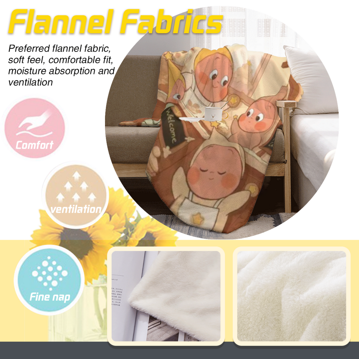 Lagoon Wonder Muted Sage Art Flannel Throw Blanket