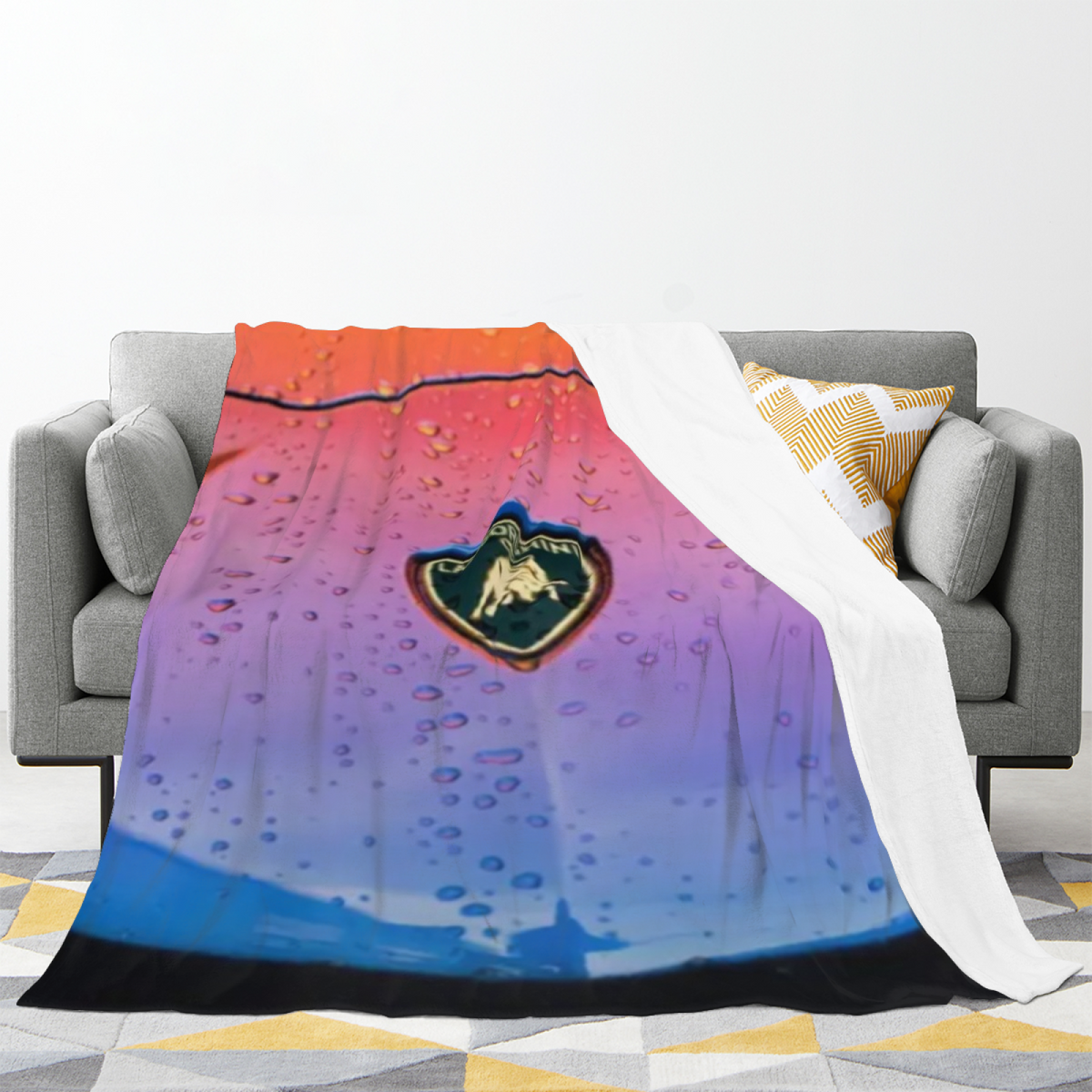 Decorative Flannel Blanket with Misty Blossom Cozy Cottage Artwork
