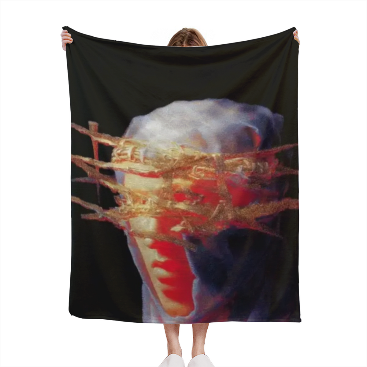 Flannel Throw Blanket with Enchanted Ripple Cozy Cottage Artwork
