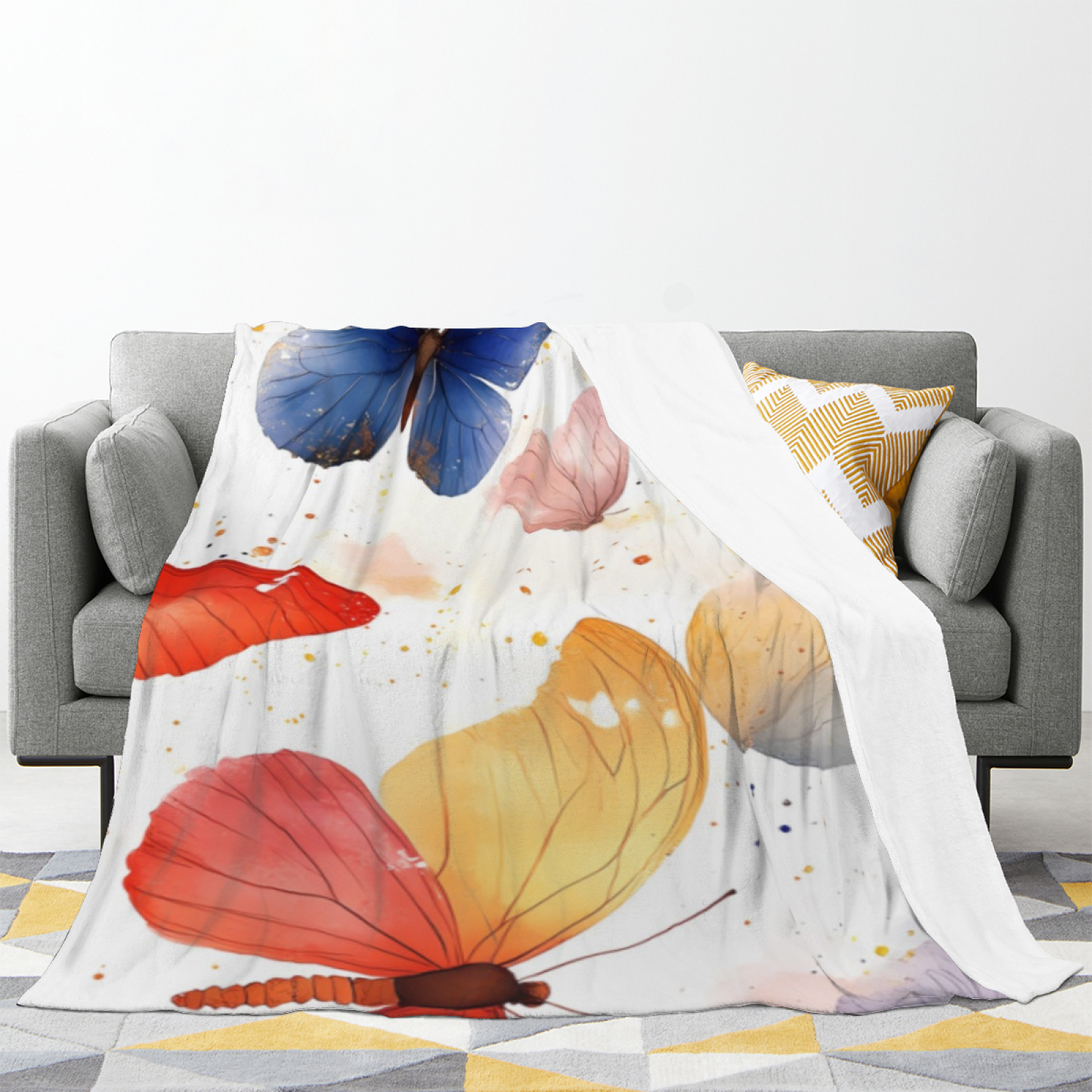 Colorful Artistic Throw Blanket ¨C Modern Graphic Decorative Cozy Home Blanket