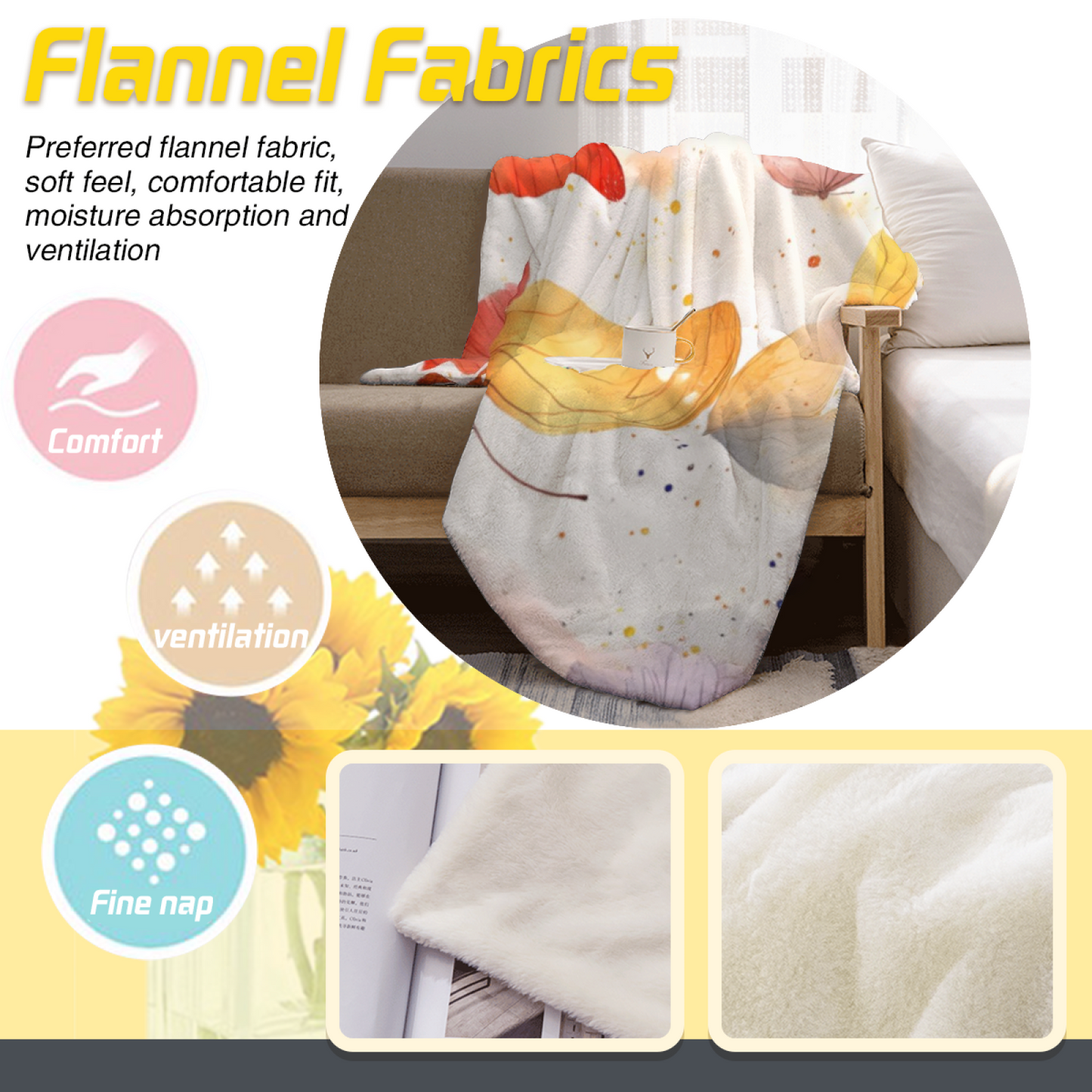 Colorful Artistic Throw Blanket ¨C Modern Graphic Decorative Cozy Home Blanket