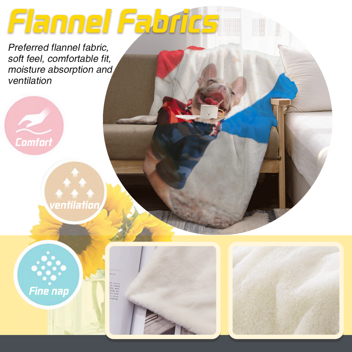 Zephyr Rhythm Eclectic Pattern Lightweight Flannel Throw