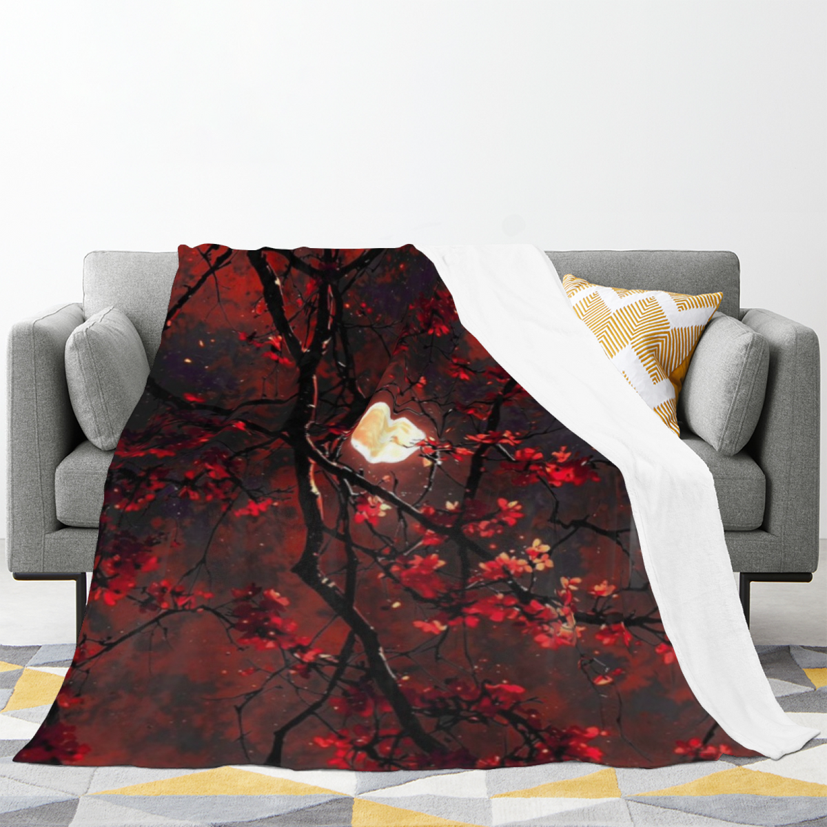 Rustic Mosaic Soft Flannel Blanket in Rich Multicolor