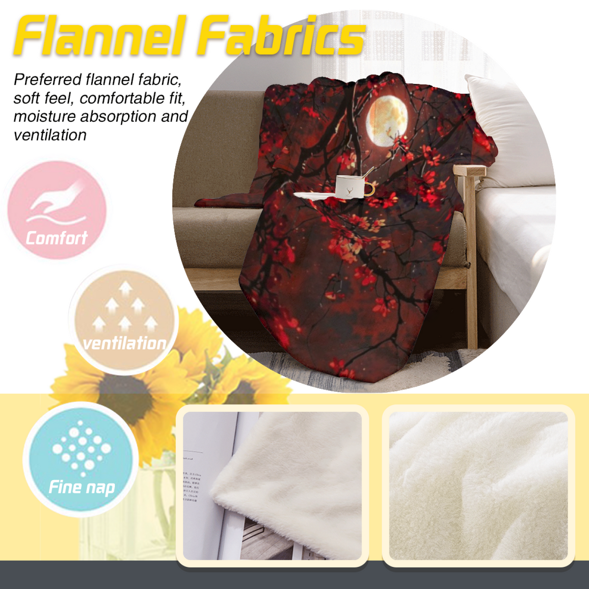 Rustic Mosaic Soft Flannel Blanket in Rich Multicolor