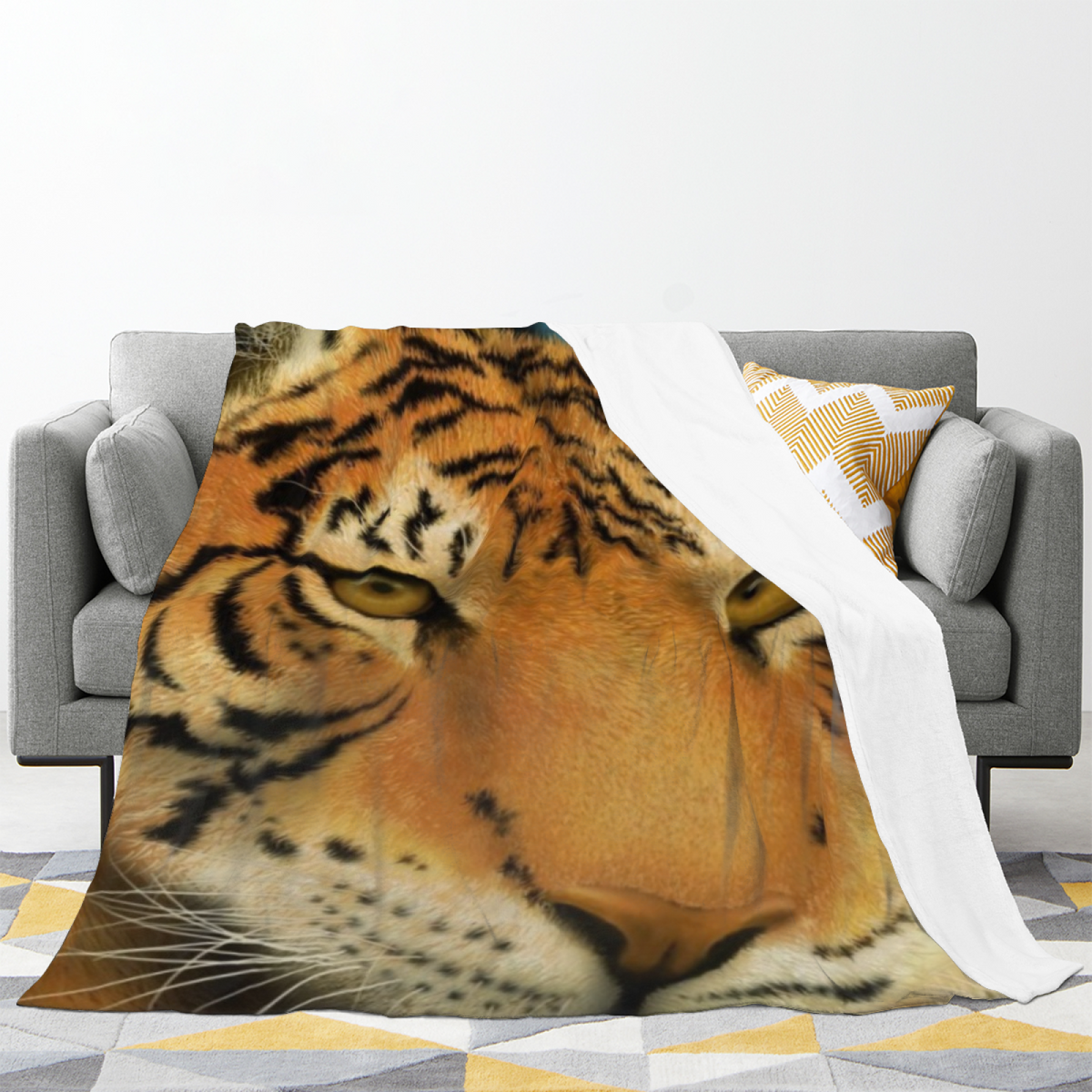 Eclectic Design Riverstone Thicket Warm Coral Flannel Sofa Throw