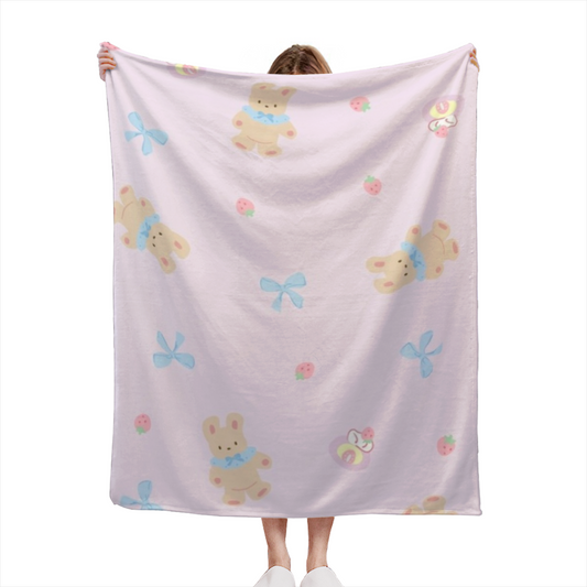 Eclectic Design Dewdrop Fable Creamy Ivory Cozy Flannel Bed Blanket