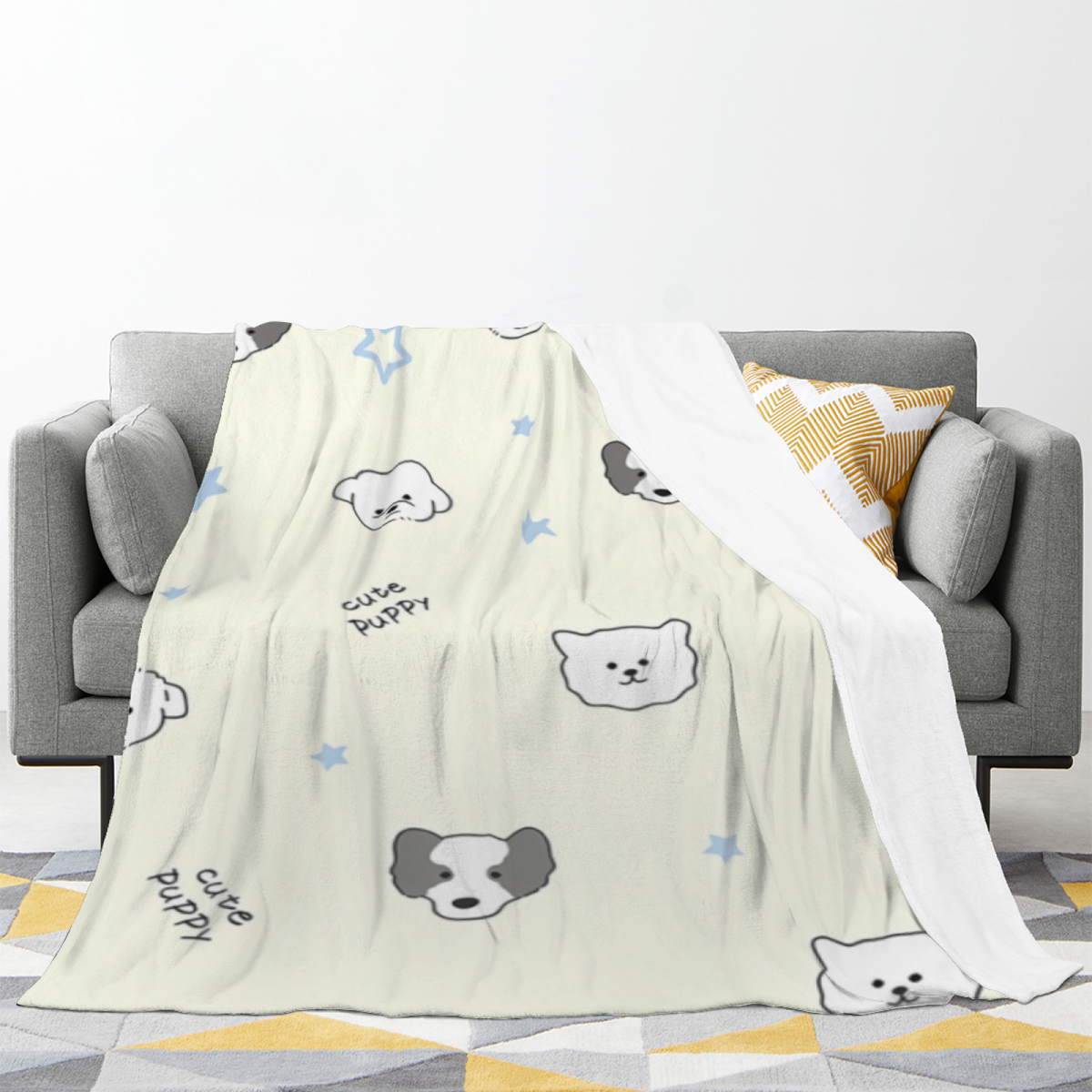Seaside Sanctuary Home Accent Soft Flannel Blanket ¨C Creamy Ivory