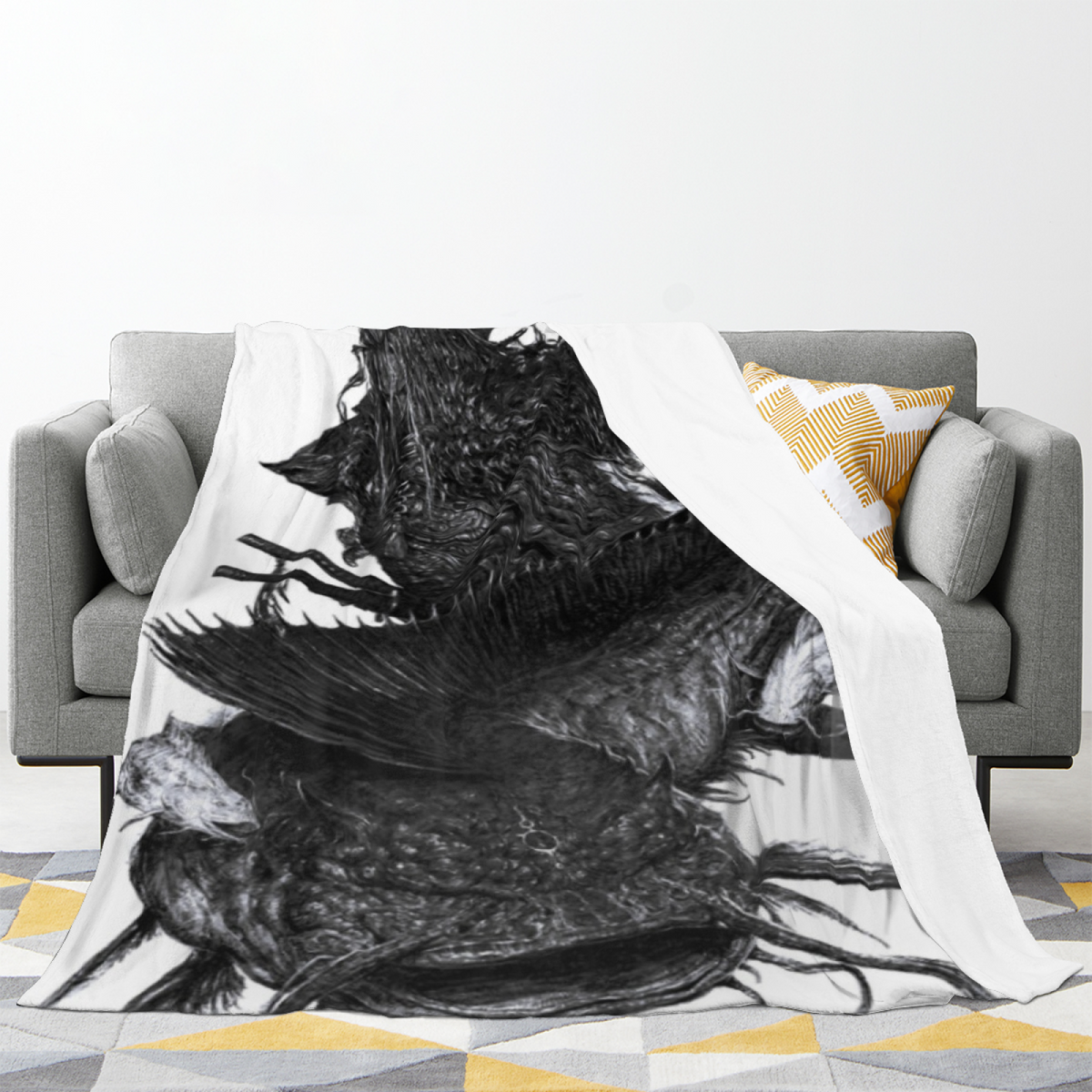 Mossy Meadow Soft Neutral Art Decorative Flannel Blanket