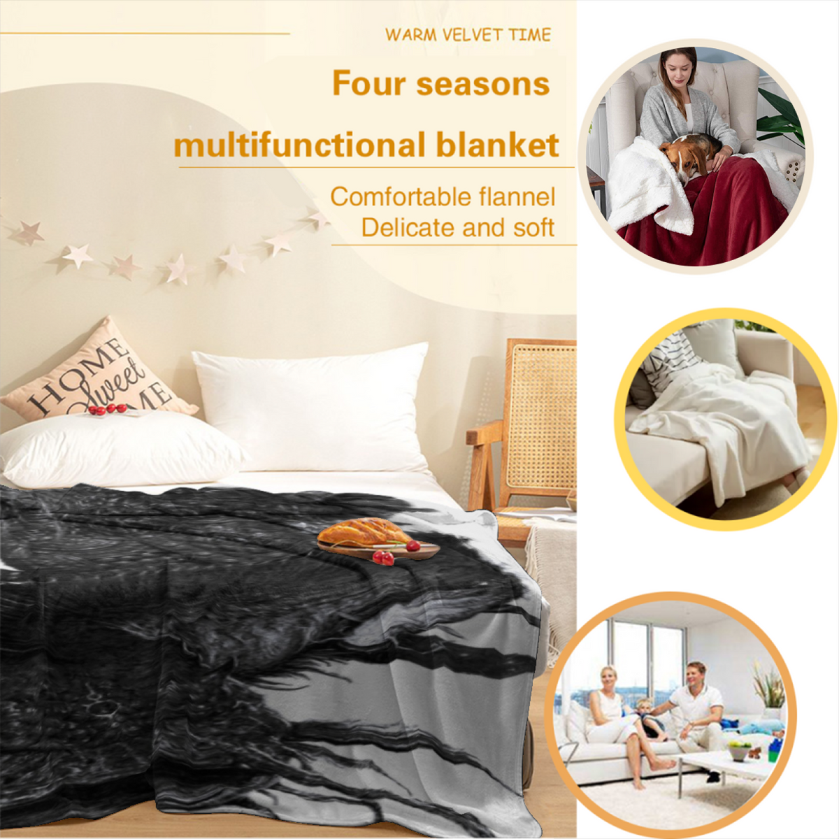 Mossy Meadow Soft Neutral Art Decorative Flannel Blanket