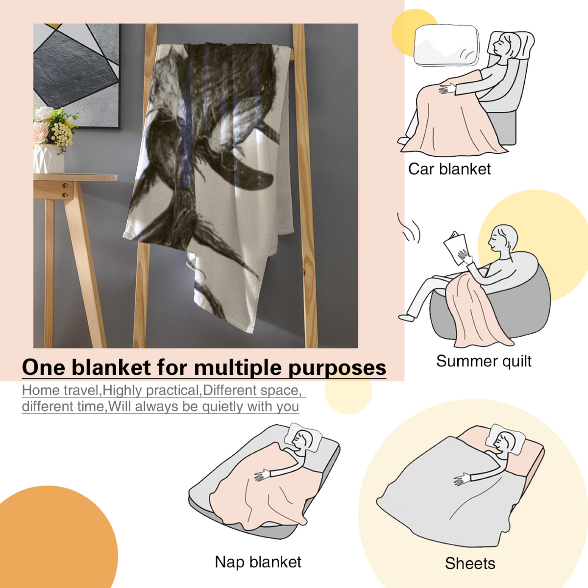 Mossy Meadow Soft Neutral Art Decorative Flannel Blanket