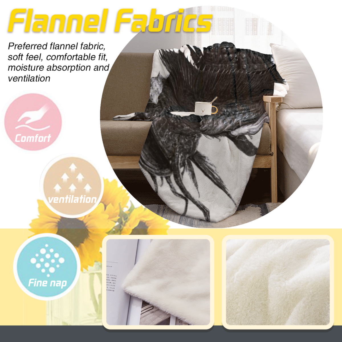 Mossy Meadow Soft Neutral Art Decorative Flannel Blanket
