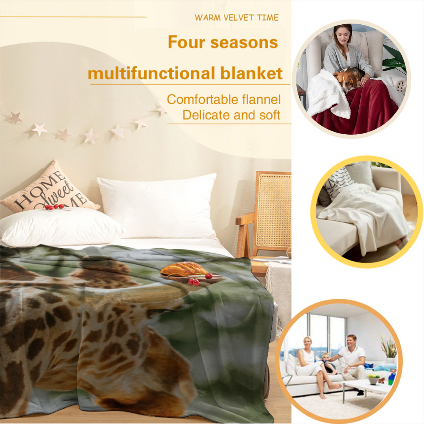 Colorful Modern Decorative Throw Blanket ¨C Artistic Printed Cozy Blanket