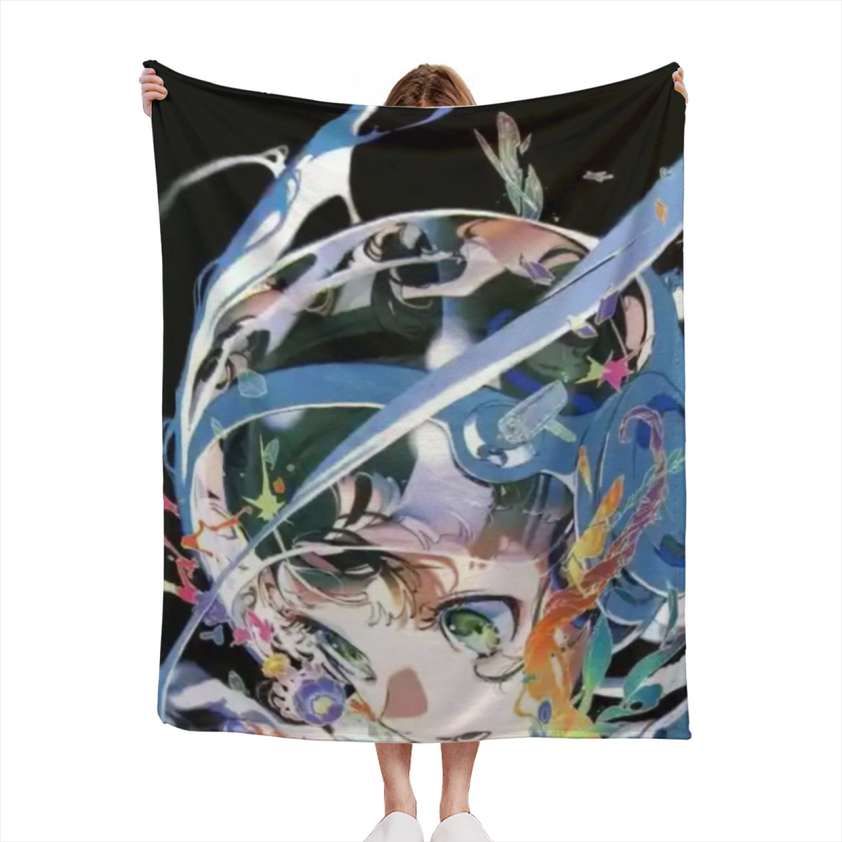 Flannel Throw Blanket with Lagoon Picnic Cozy Cottage Artwork