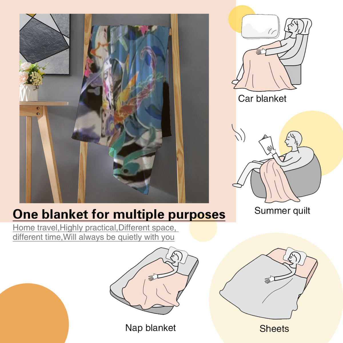 Flannel Throw Blanket with Lagoon Picnic Cozy Cottage Artwork