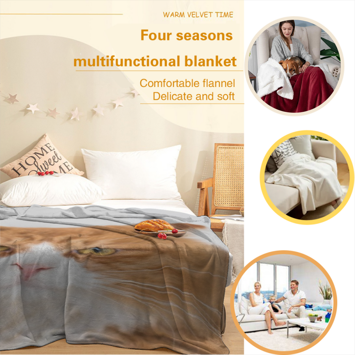Orchard Sonnet Soft Flannel Blanket in Pastel Multicolor