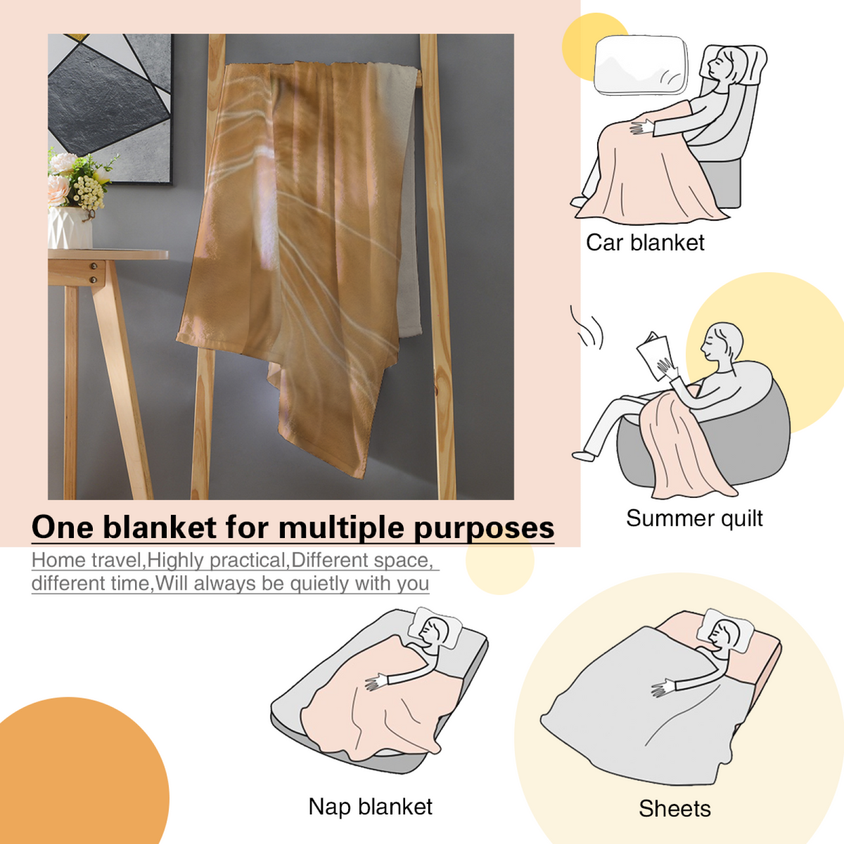 Orchard Sonnet Soft Flannel Blanket in Pastel Multicolor
