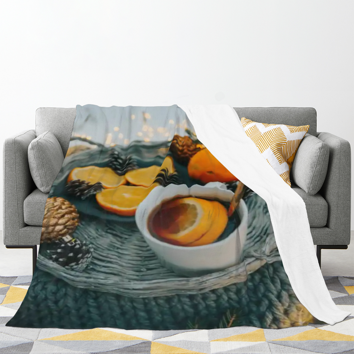 Soft Minimalist Plush Flannel Throw ¨C Breezy Flora Collection