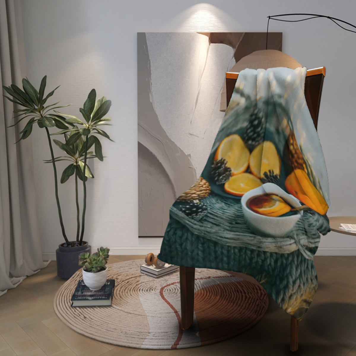 Soft Minimalist Plush Flannel Throw ¨C Breezy Flora Collection