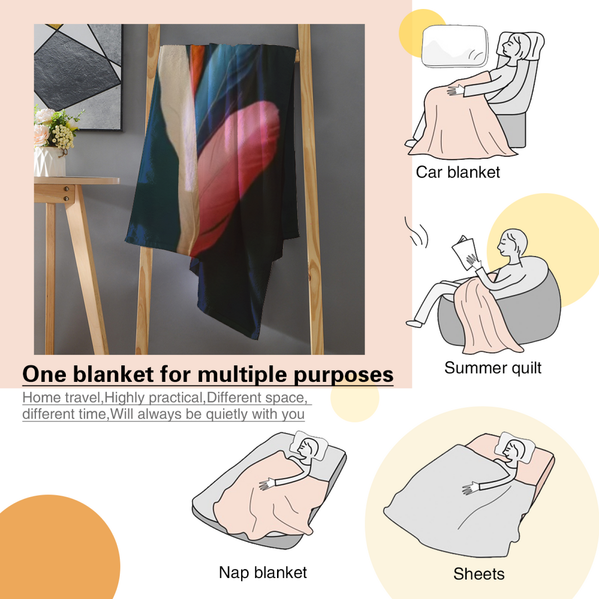 Starlit Wander Pastel Multicolor Modern Art Decorative Flannel Blanket