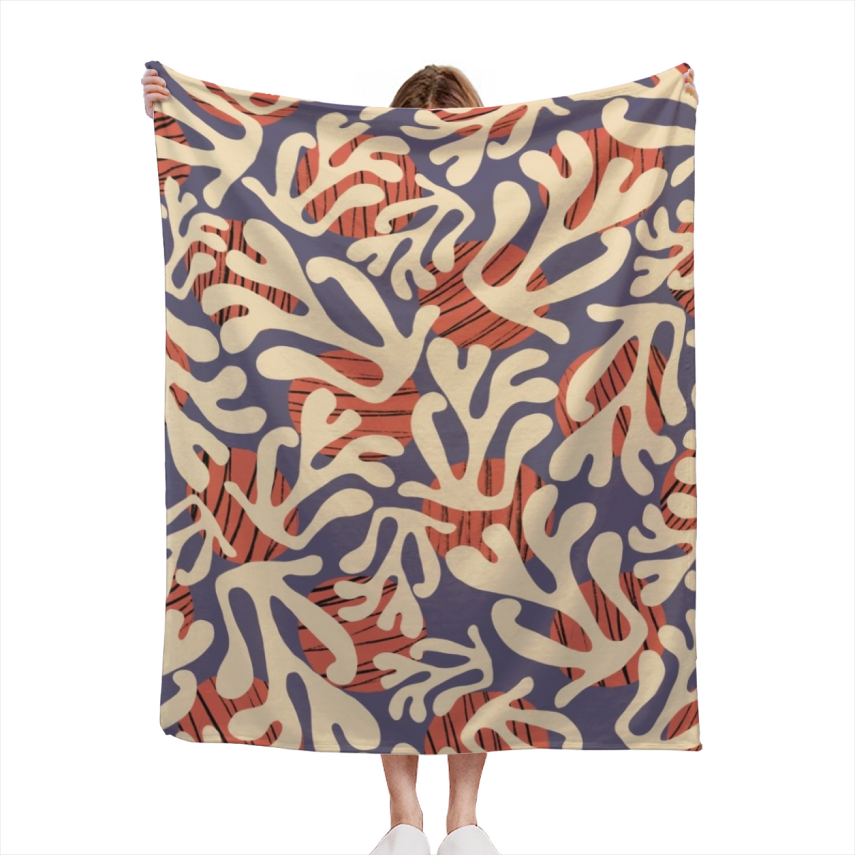 Flannel Throw Blanket with Misty Horizon Cozy Cottage Artwork