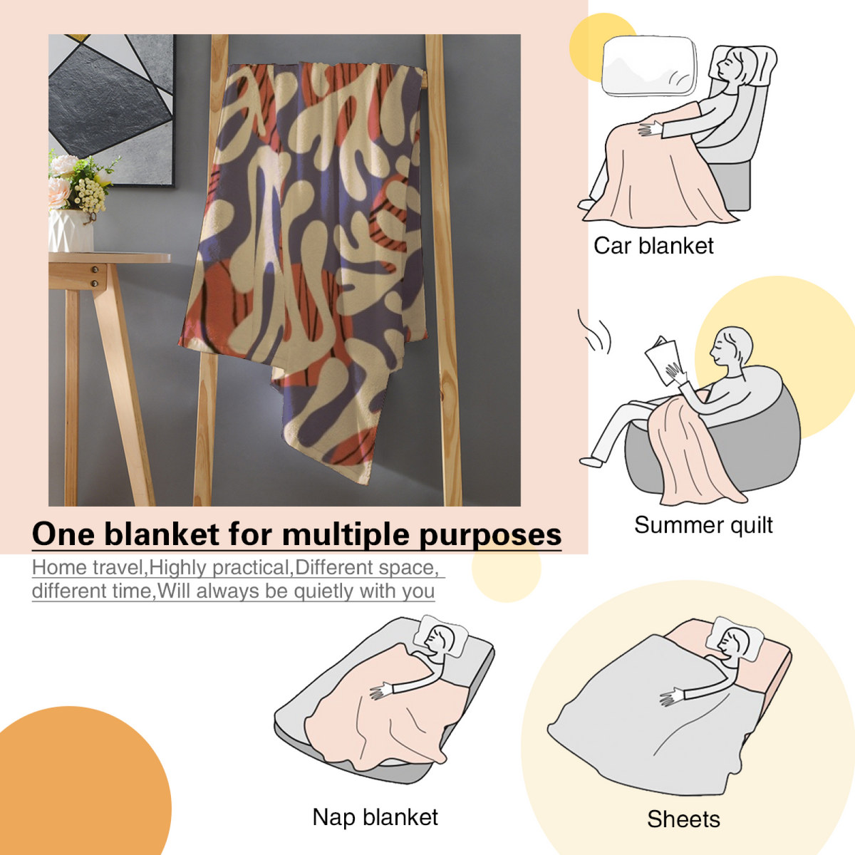 Flannel Throw Blanket with Misty Horizon Cozy Cottage Artwork